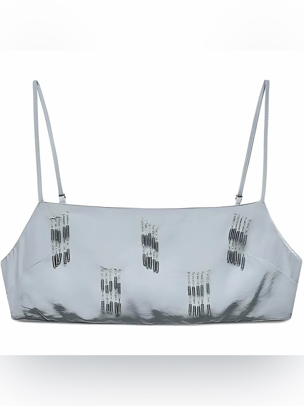 Silver Embellished Shoulder Top - Women